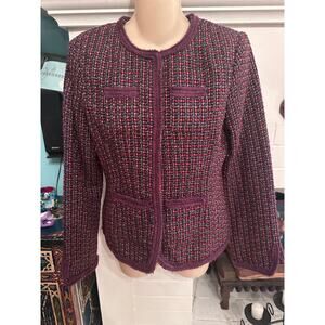 NWT BERRY TWEED JACKET BRAIDED TRIM CLASSIC COCO S